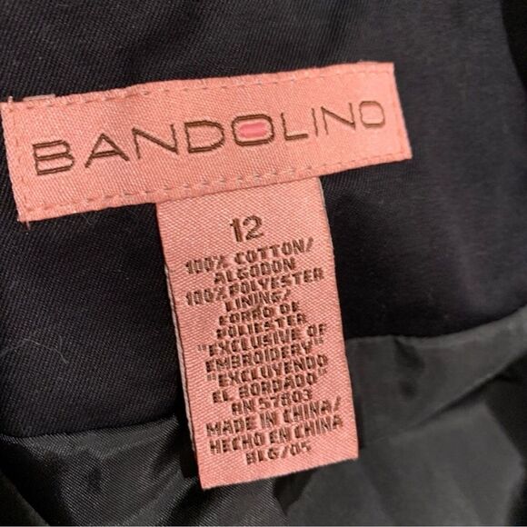 Bandolino Floral Tapestry Black Bolero Open Front Cotton Blazer Size 12 - Picture 8 of 8